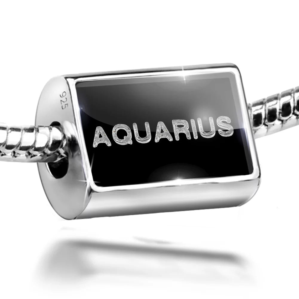 on Cubes Neonblond Charm Clear Ice Black Bead Sterling 925 Silver Aquarius