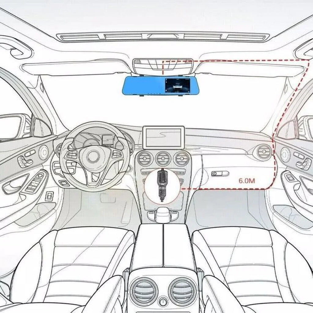 Car Rear Dual 1080P Rearview Video Front Dash Mirror HD Camera DVR Teledu Cam Recorder