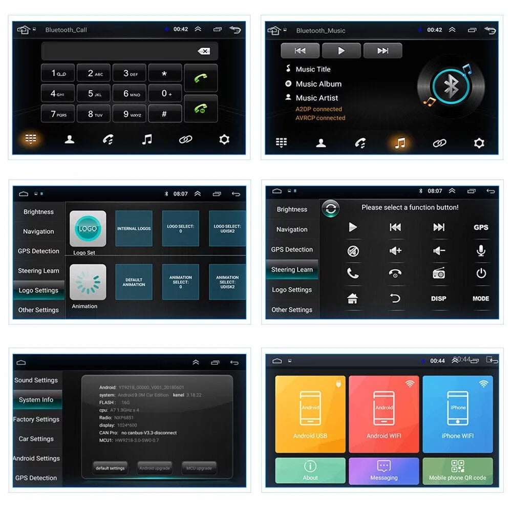 Inch Player Rotary Navigation Android Din GPS Spindle with - JahyShow Dual 10.1 Double 9.1 Touch Screen