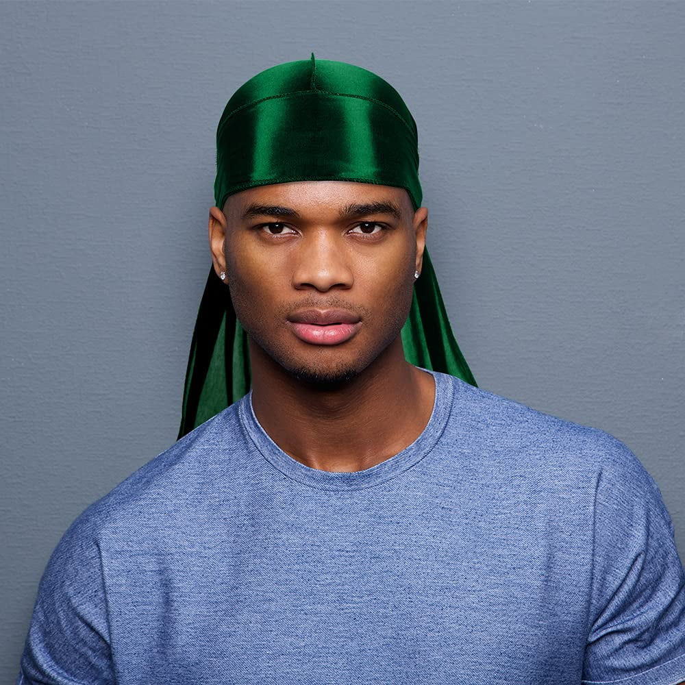 Silky and Waves Durag for Tail Headwraps Wave Cap Silk Men 4 Perfect Pcs Pcs Long with 4 ASKNOTO 360
