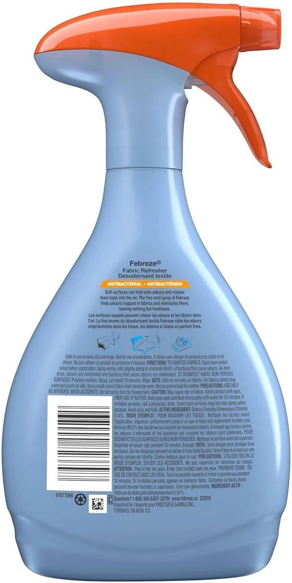 Eliminator Ice, (Pack And Of Antibacterial Febreze 16.9Oz Refresher, Fabric Platinum 2) Spray, Odor
