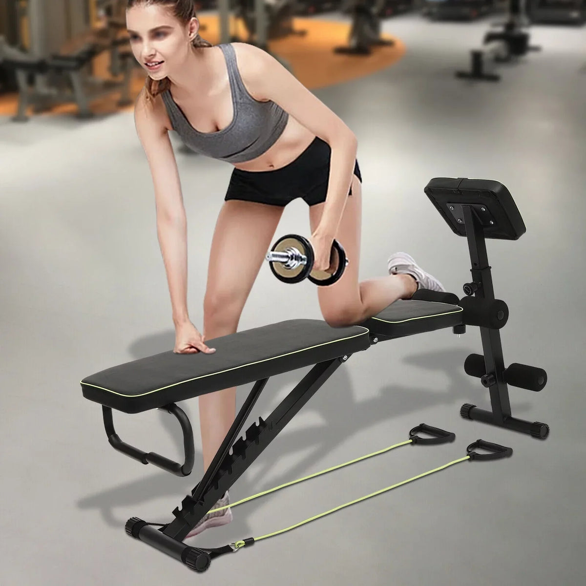 Weight Bench Decline Home Adjustable Training Bench Incline Workout Equipment Foldable Gym
