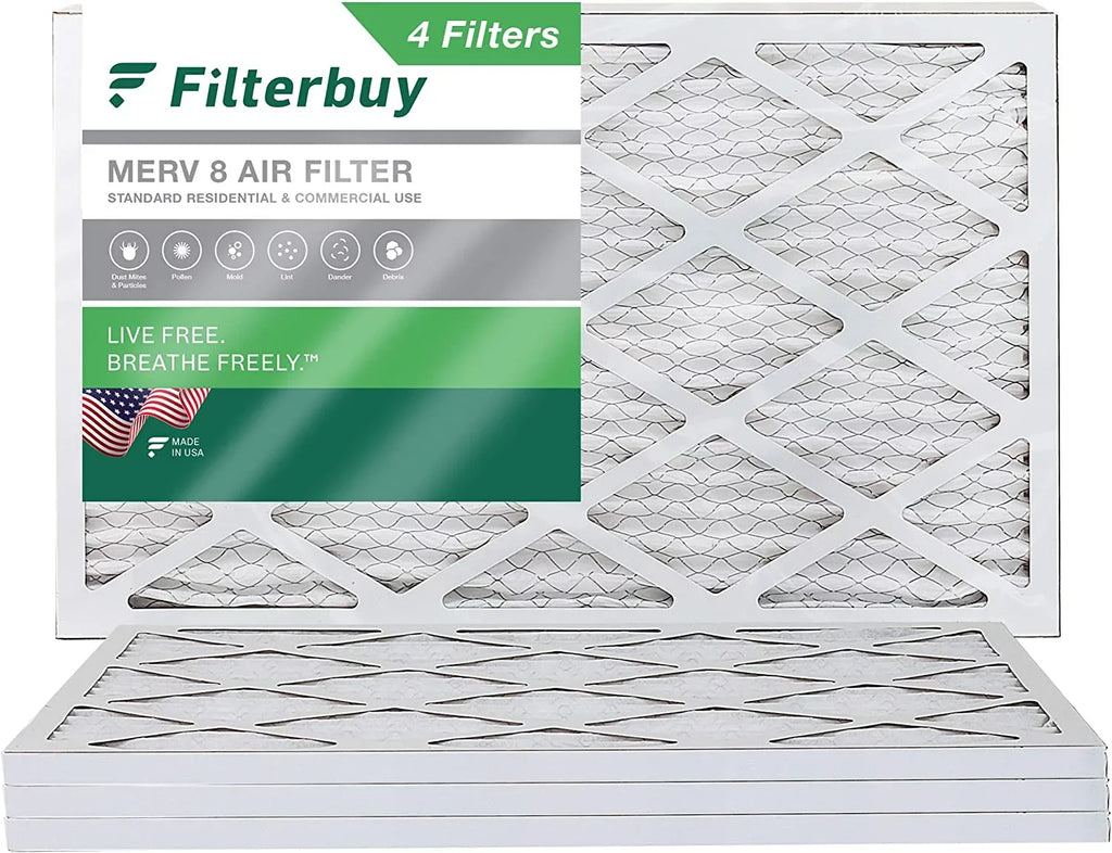 AC Filters Pleated Filterbuy Air 8x24x1 Furnace MERV HVAC 8 (4-Pack)