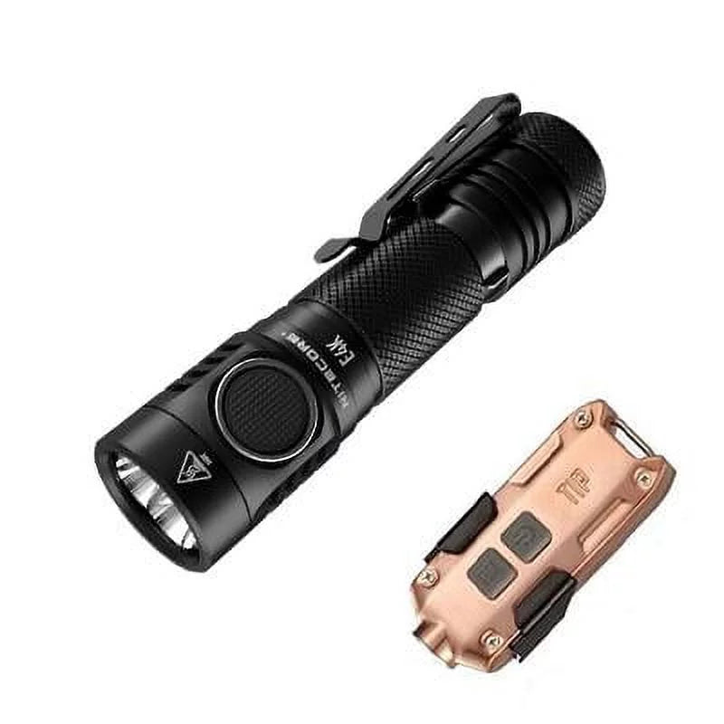 generation - Light Combo: E4K w/Tip 4400 Lumens Flashlight Keychain Copper NITECORE -360 Lumens Next
