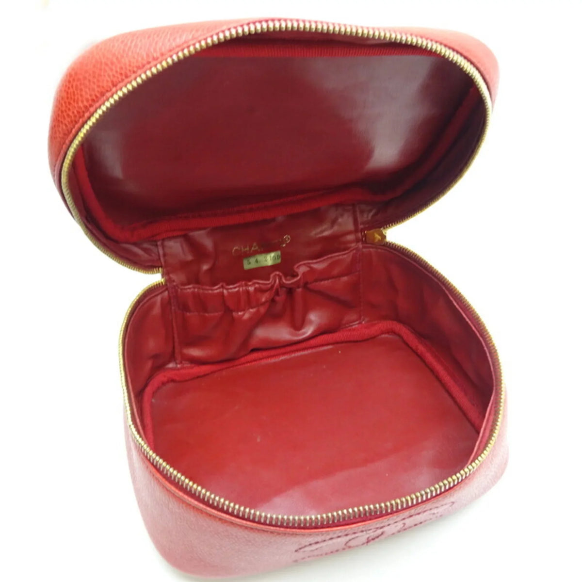 Skin Vanity Handbag Chanel Red Caviar Ladies Bag Pre-Owned (Good)