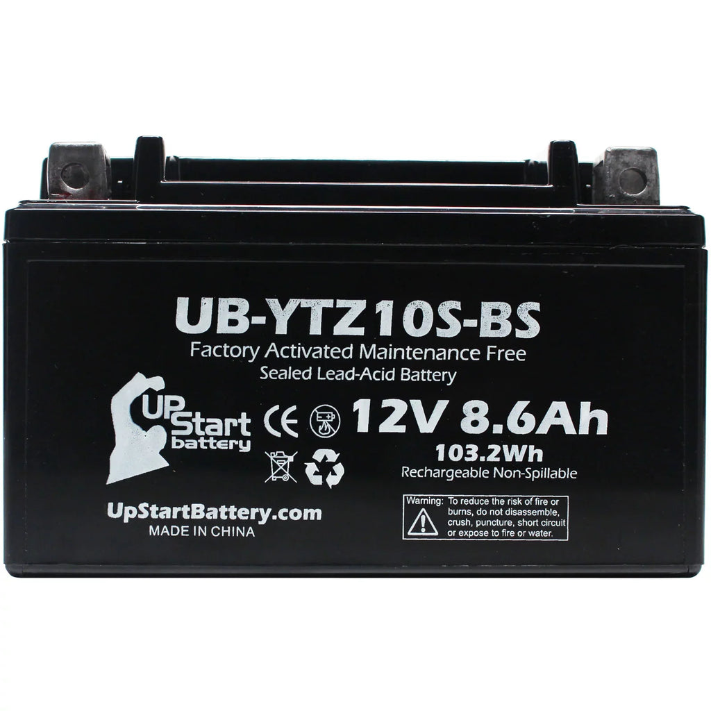 for Free, Activated, 2010 Replacement UB-YTZ10S-BS Factory Yamaha 8.6Ah, UpStart 12V, YZF-R1 Battery 4-Pack 1000CC Maintenance Motorcycle - Battery