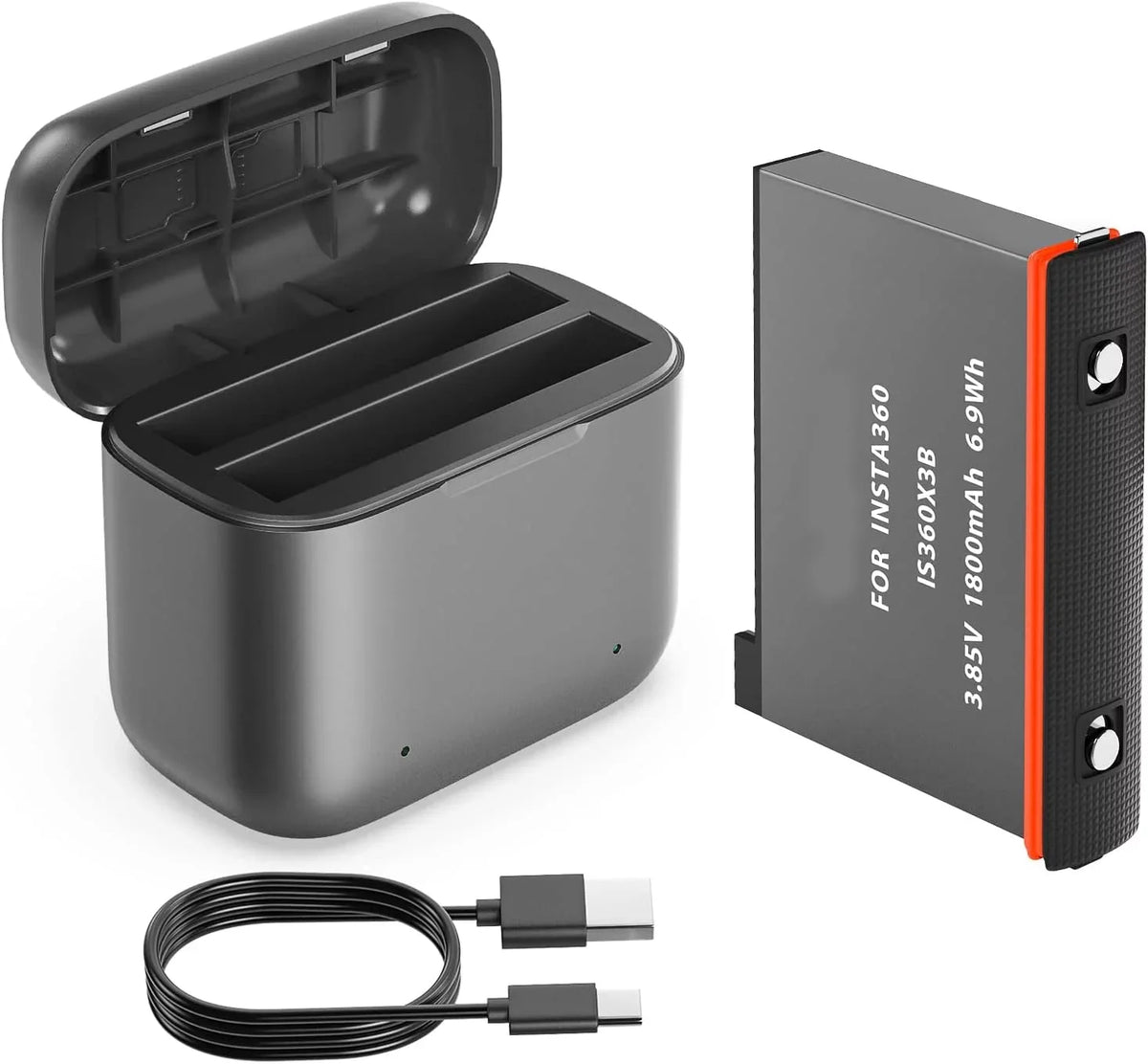 for Slots Camera Station Insta360 Charging Battery Misro & x3 Battery SD 1800mAh 2 Card Station Charger High Channel Capacity, One with