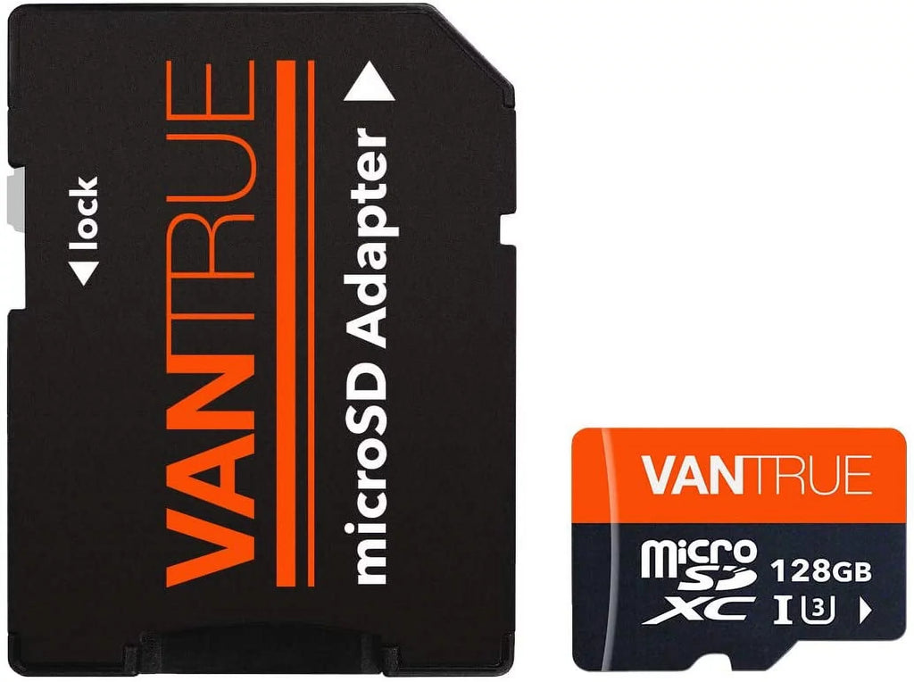 Body Security Camera, Cams, UHD Cams, Action V30 U3 Other 4K Adapter Class 10 Memory Dash with Video Vantrue 128GB Monitoring for Card Surveillance UHS-I MicroSDXC Cams &
