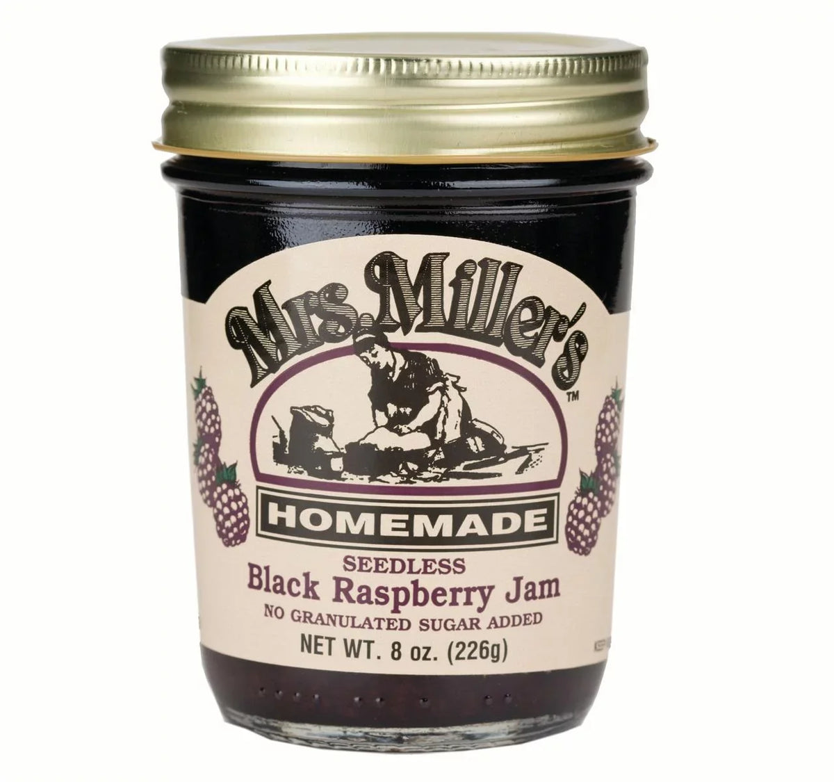 Jars Raspberry No Jam, Sugar Seedless Black 2-Pack 8 Mrs. oz. Homemade Miller's