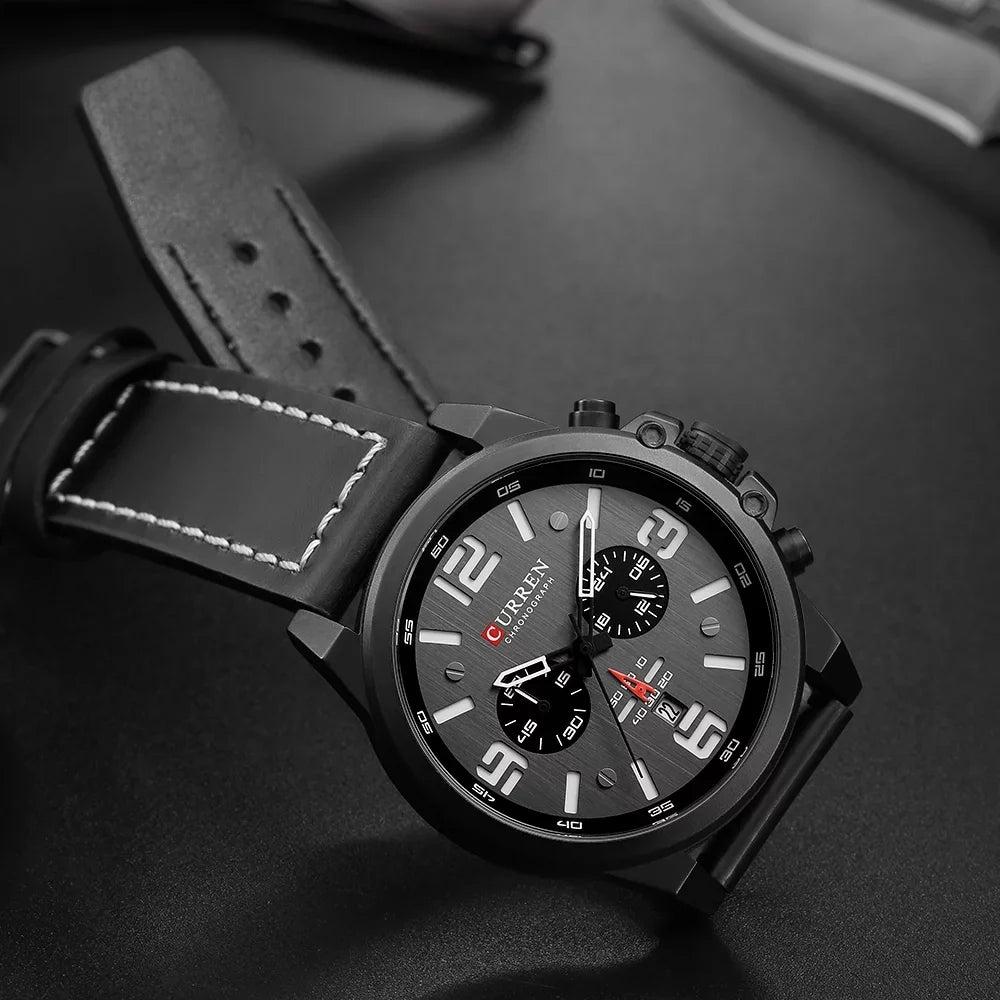 Men Watch Display Calendar CURREN Watch Time 8314 Quartz Hour Brand Minute Watch Wristwatch Leather