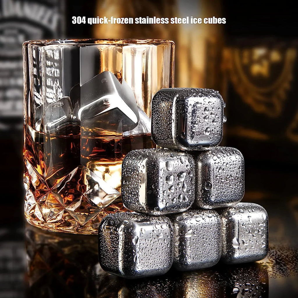Men Metal Wine Cooling Pieces,Color:Square) Women(Size:8 Rocks Reusable Gin Whisky Stones Party Whisky Stainless Ice for Steel Chilling Tonic Scotch Drinks Cube