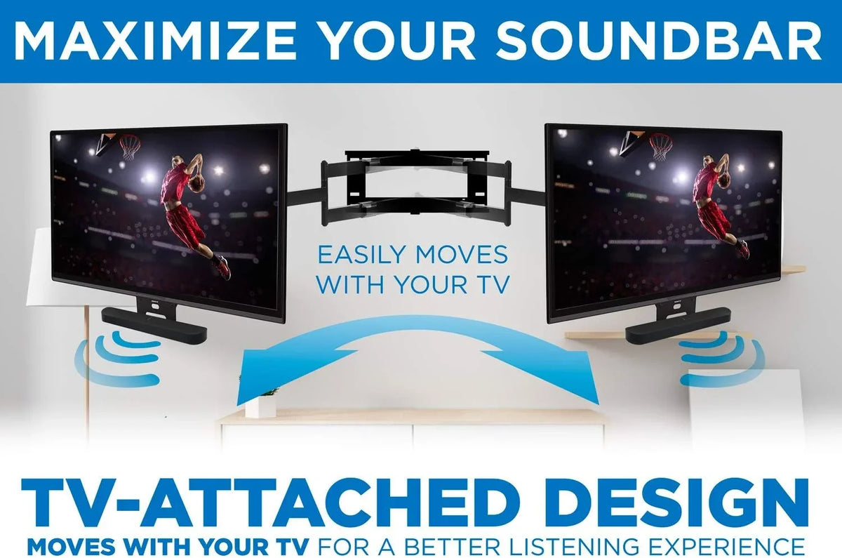 Shelf - VESA Kit Mounting Sound Pattern Mounting Soundbar Bracket for Mount Beam Compatible Sonos with with 200mm Speaker Mount-It! 600mm Televisions | TV Bar