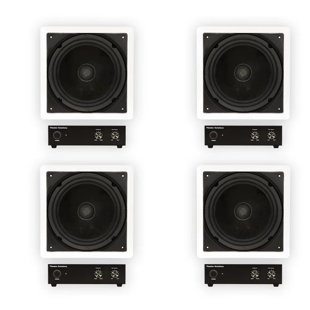 Flush Amp Mount Solutions and 4 TS1000 10" Theater Subwoofer Pack Speaker