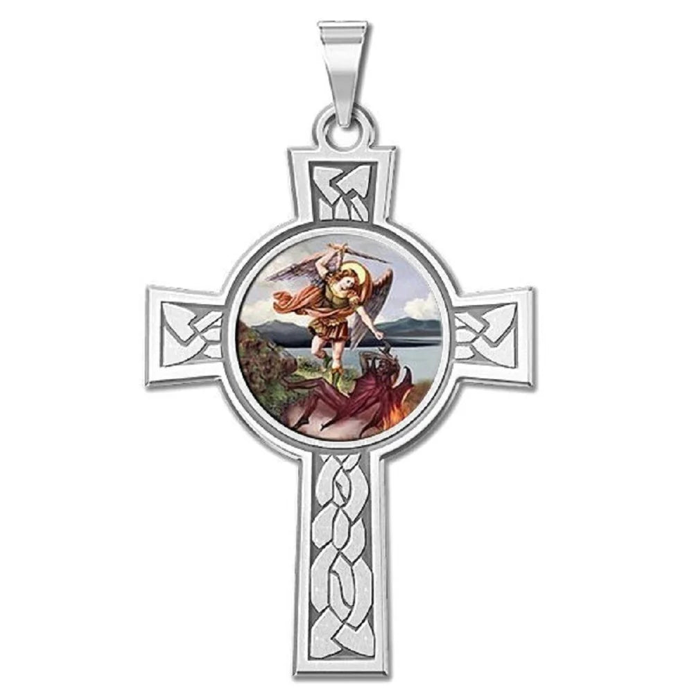 14K Gold - inch Color Solid Michael 3/4 x Medal Yellow Religious 1-1/4 - Saint Picturesongold.Com About inch