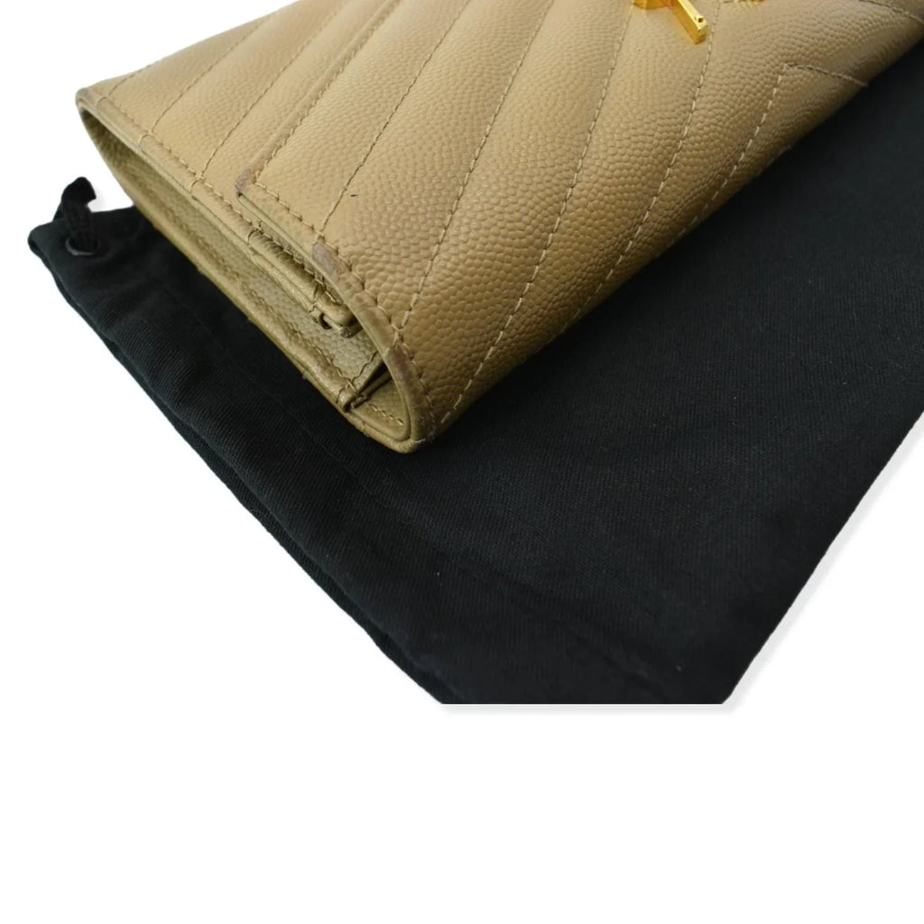 De SAINT Pre-owned Grain Beige YVES LAURENT Monogram Poudre Wallet