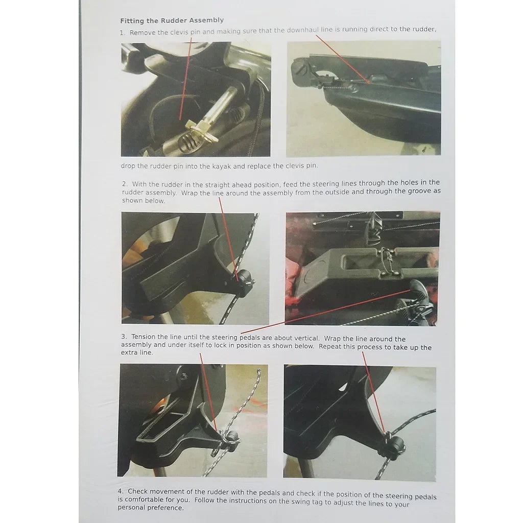 Boat for Kayak Kayak Kit Tail & Adjustable Rudder Fishing Canoe, Rudder Pedals Foot Braces Kayaking, Steering, Direction