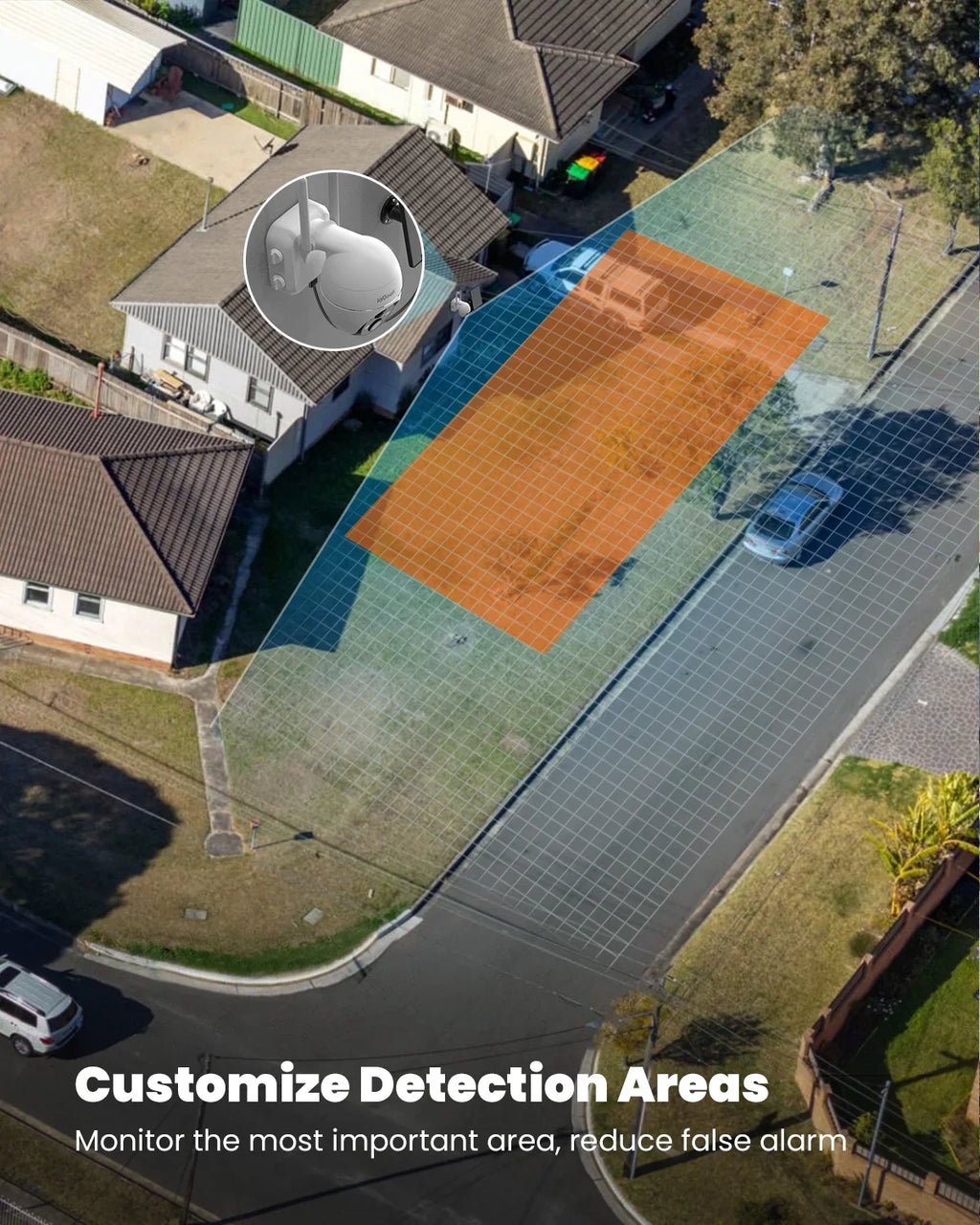 Wireless Detection, Spotlight, Vision, Solar Surveillance Outdoor Home Motion with View Night Security Solar PIR Powered Alexa WiFi 360° Cameras Camera, Color PTZ Outdoor, Battery 2K/3MP Work