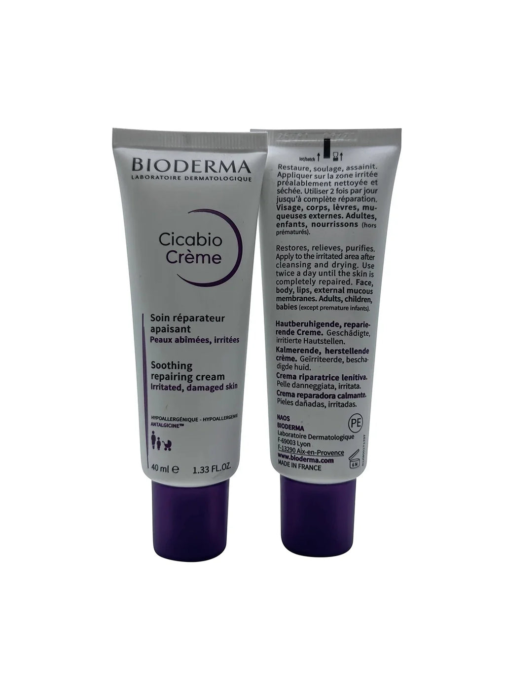 1.33 Repairing Bioderma Cicabio Soothing Cream oz of (Pack 2)