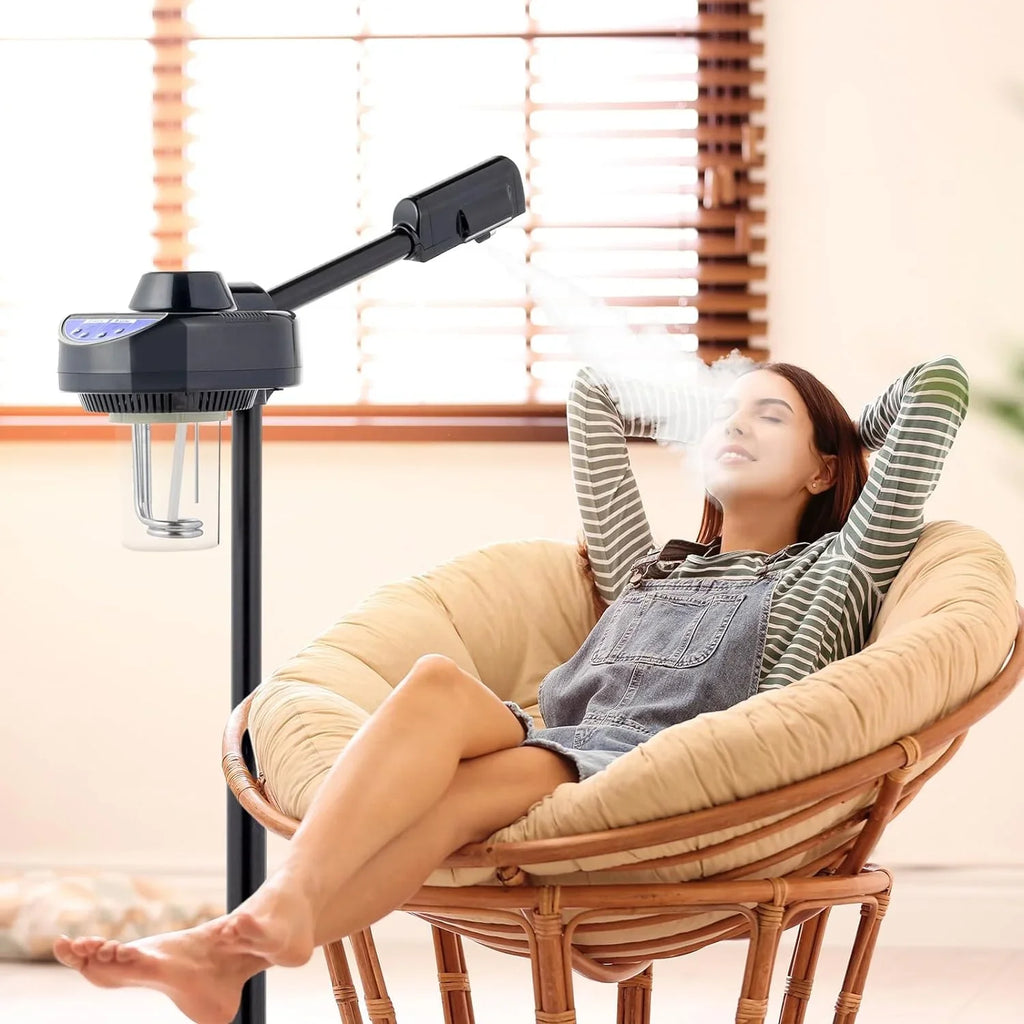 Spa Deep Steamer, with Home, Steamer Professional Face Hot Beauty Cleaning Mist Care Rotatable Skin Steamer Ozone Salon Personal Facial for Sprayer, Esthetician