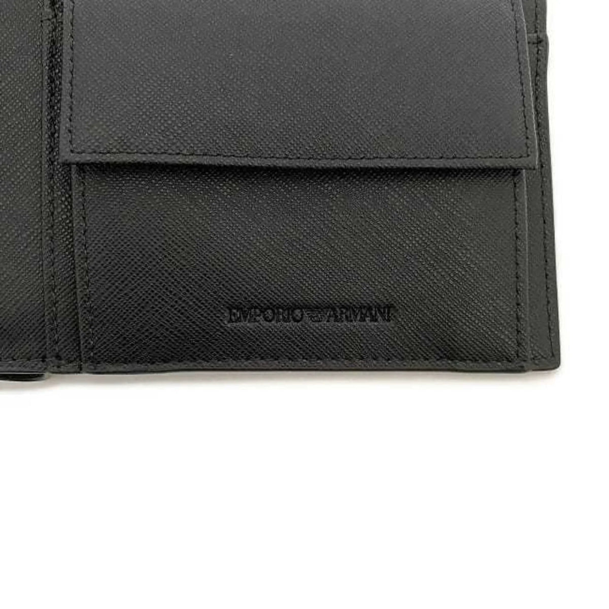 black (Like Y4R165 wallet Armani leather ARMANI Emporio New) EMPORIO white Pre-Owned folio men's