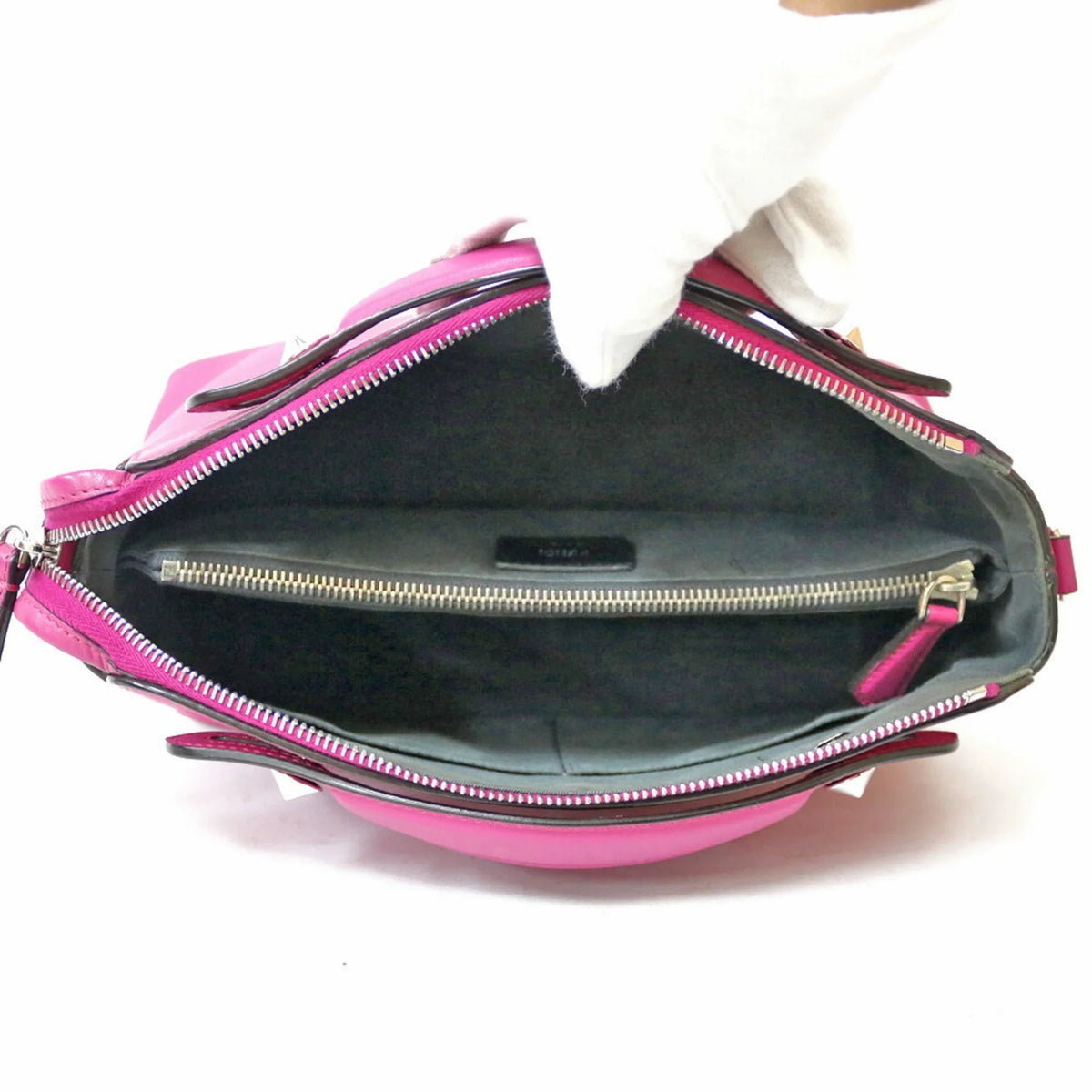 (Fair) Visaway Women's Pink Leather Pre-Owned Shoulder Fendi Bag FENDI