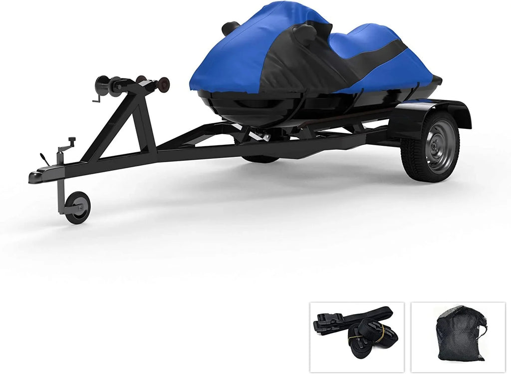 '- - Includes 2001-2002 Protect Straps Color All Bag Fit Ski Trailerable STS Jet Storage Sun! Weatherproof from Cover Trailer for Weather & & - Blue/Black Custom Kawasaki - Contour Rain 900