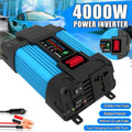2 DC Wave Sine 12V To Inverter LCD Power Pure Display USB Car 4000W 110/220V AC