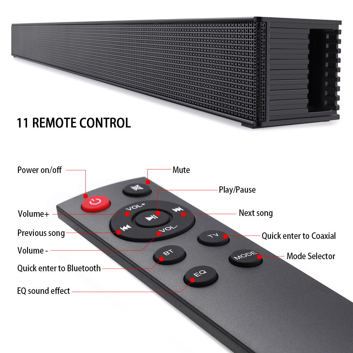 Monitor CJC Bass Sound Sound Mountable for Bar Bluetooth Adjustable TV 5.0/HDMI with Bars Gaming ARC/AUX/USB Wall PC