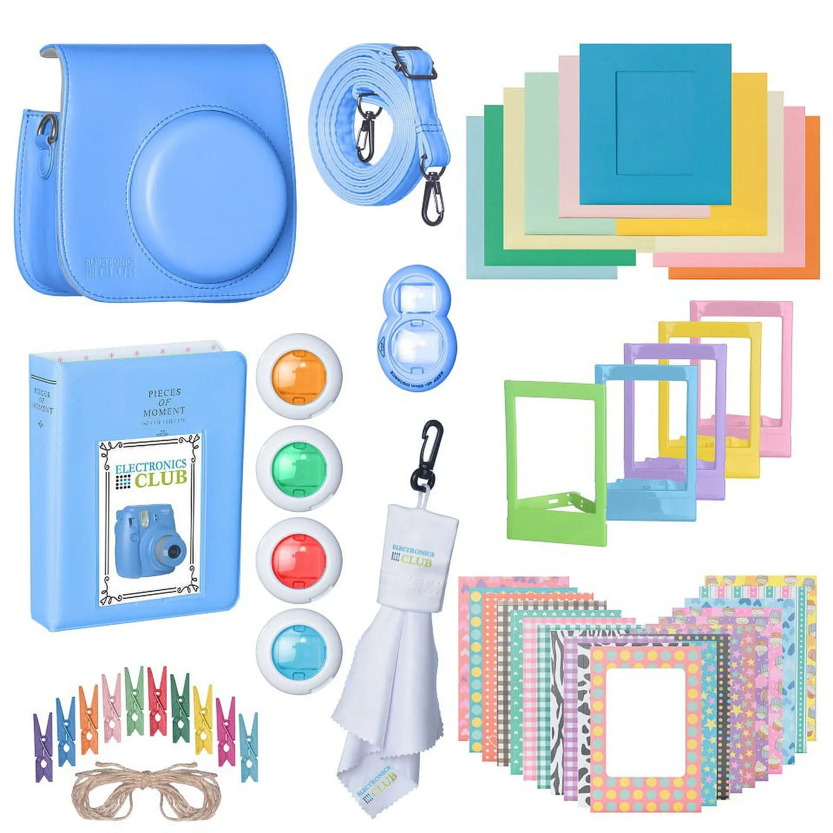 Includes Instax & + More Bundle Premium + 9 Cloth Case Picture Selfie Camera + Camera with | Fujifilm Accessories Photo Camera Cleaning Leather Instant For Lens Mini Kit Frames Strap + Film Album