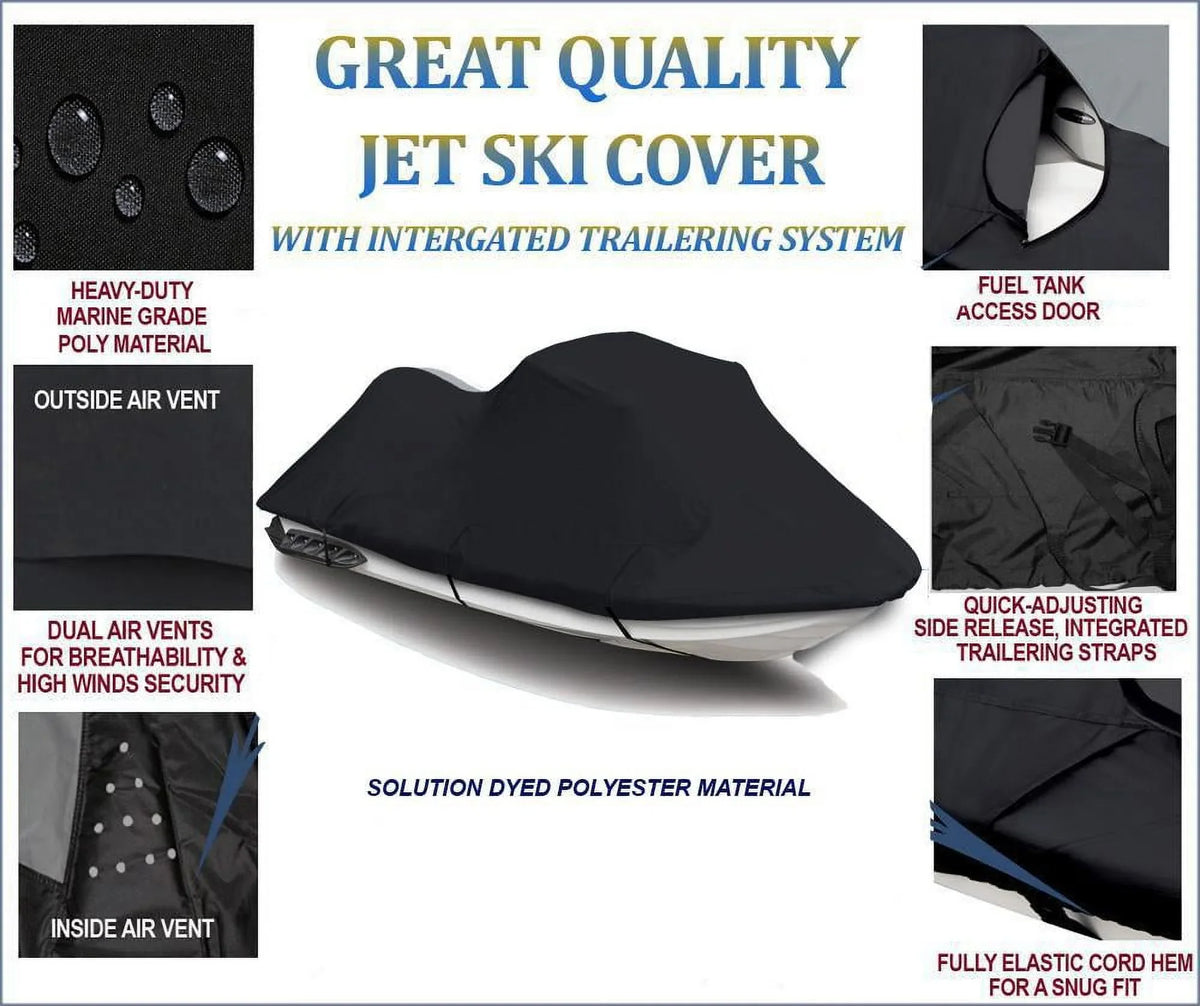 Jet 600 Cover 230 Compatible Cover Ski GTR-X 2017 Doo for Watercraft PWC Sea BLACK Sea-Doo JetSki 2019 2018 DENIER