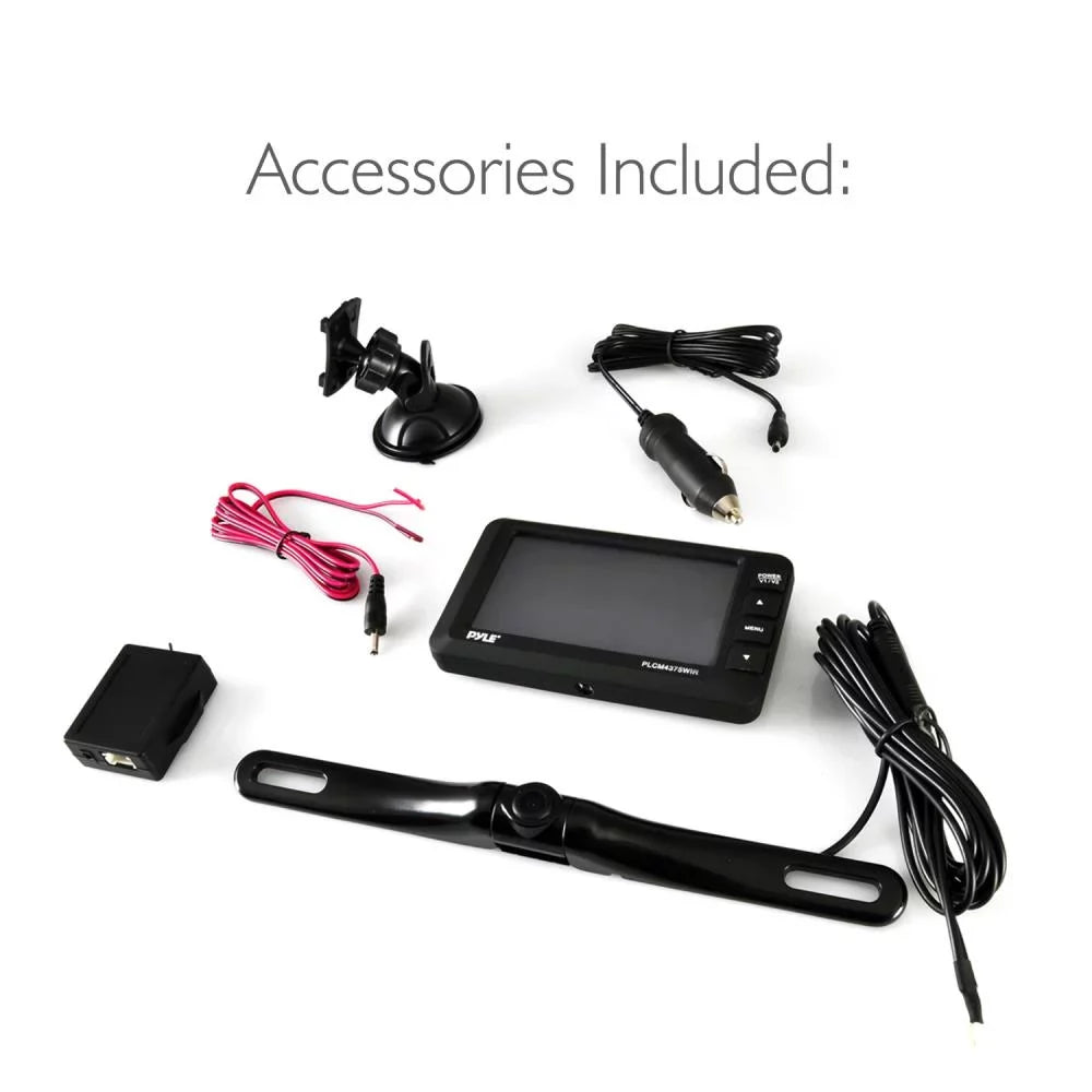 Parking/Reverse Display View 4.3’’ Vehicle with Monitor & PYLE Backup - Kit Camera Wireless Rear Screen System PLCM4378WIR.5 -