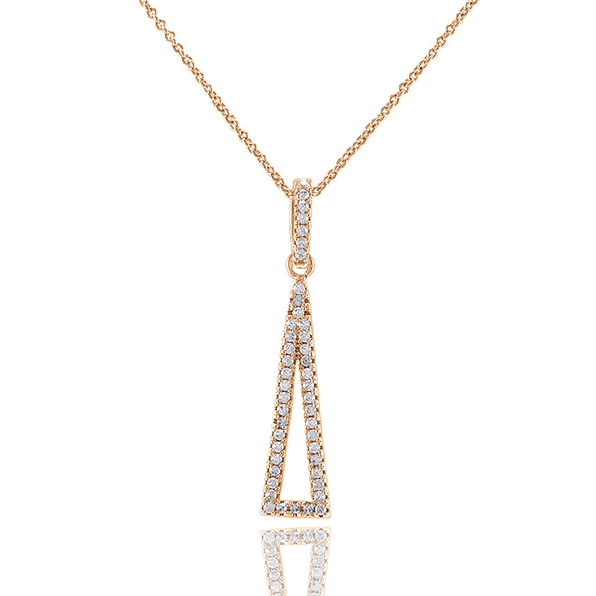 Boutique Teens Pendant Triangle Box Blue Necklace Cubic for Zirconia Drop Gold Plated Inc Rose Women,