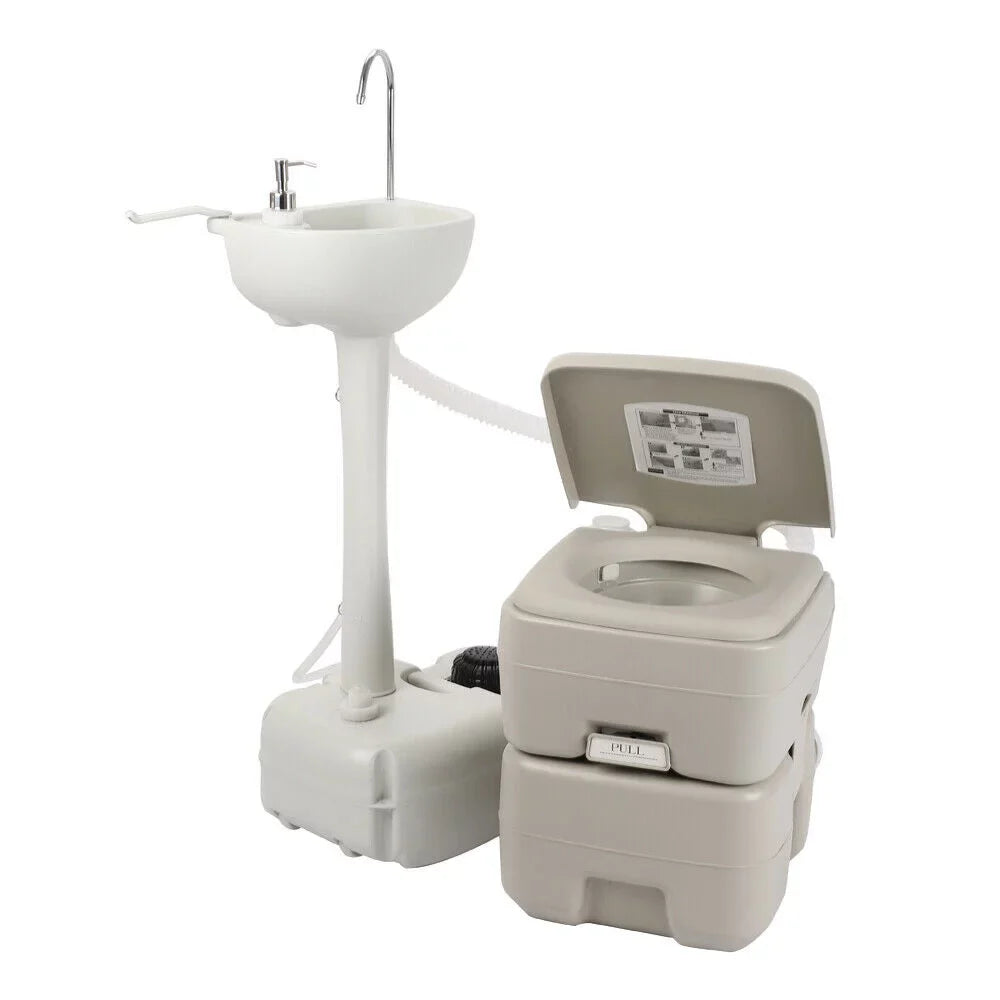 Tripper Camping Flushing Sink Boat Toilet Toilet Hand 5.3 5 Station Road and Camper Washing Portable RV Combo Gal Gal for