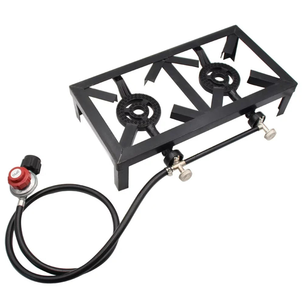 BBQ Gas for for (Standard), OWSOO Double Excursions Patio Iron Stove Propane Furnace Cast Camping Cooking