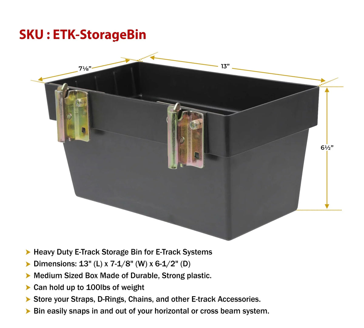 '- Basket Heavy for Vehicles for Large Trucks, Systems Trailer, Trailer Duty Organizer (4 for E-Track E-Track Enclosed E-Track Accessories Garage, Bin Storage Enclosed - E-Track Pack)