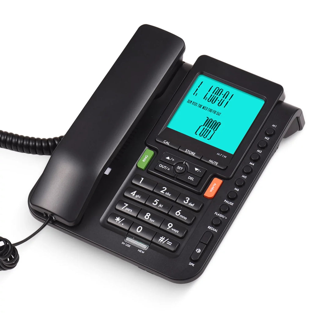 Dial and with Speed Hotel Hands for Landline Black Business Free, Redial, Bisofice Phone