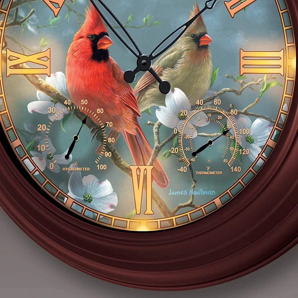 Illuminated Hautman Atomic by Wall Clock The Bradford Nature's Masterpiece James Cardinal-Themed Exchange