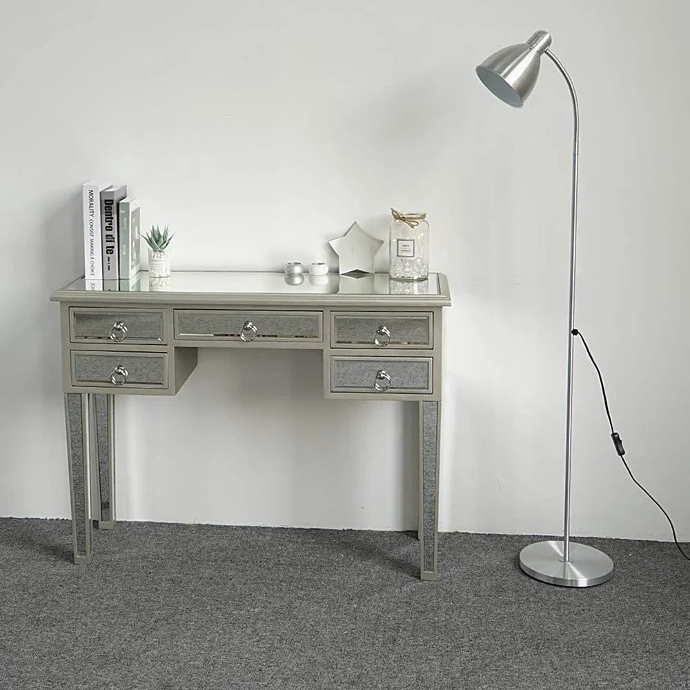 Console Sofa Antique 5-Drawer TJUNBOLIFE Console Drawers Table Entry with Silver/Mirror Mirrored Table Two
