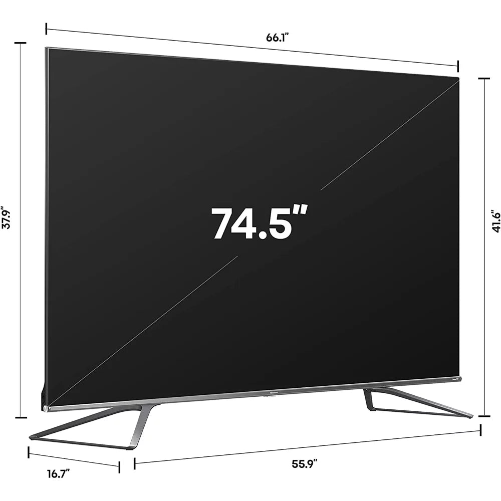Adapter Dolby ULED TV Bundle 2.0 Quantum 75" Dot Mount Soundbar, Bracket Home 8K 60W Channel Smart Surge Roku with Vision Bundle Premium Deco 2021 and 37"-100" 6-Outlet TV 75U800GR Wall with Hisense