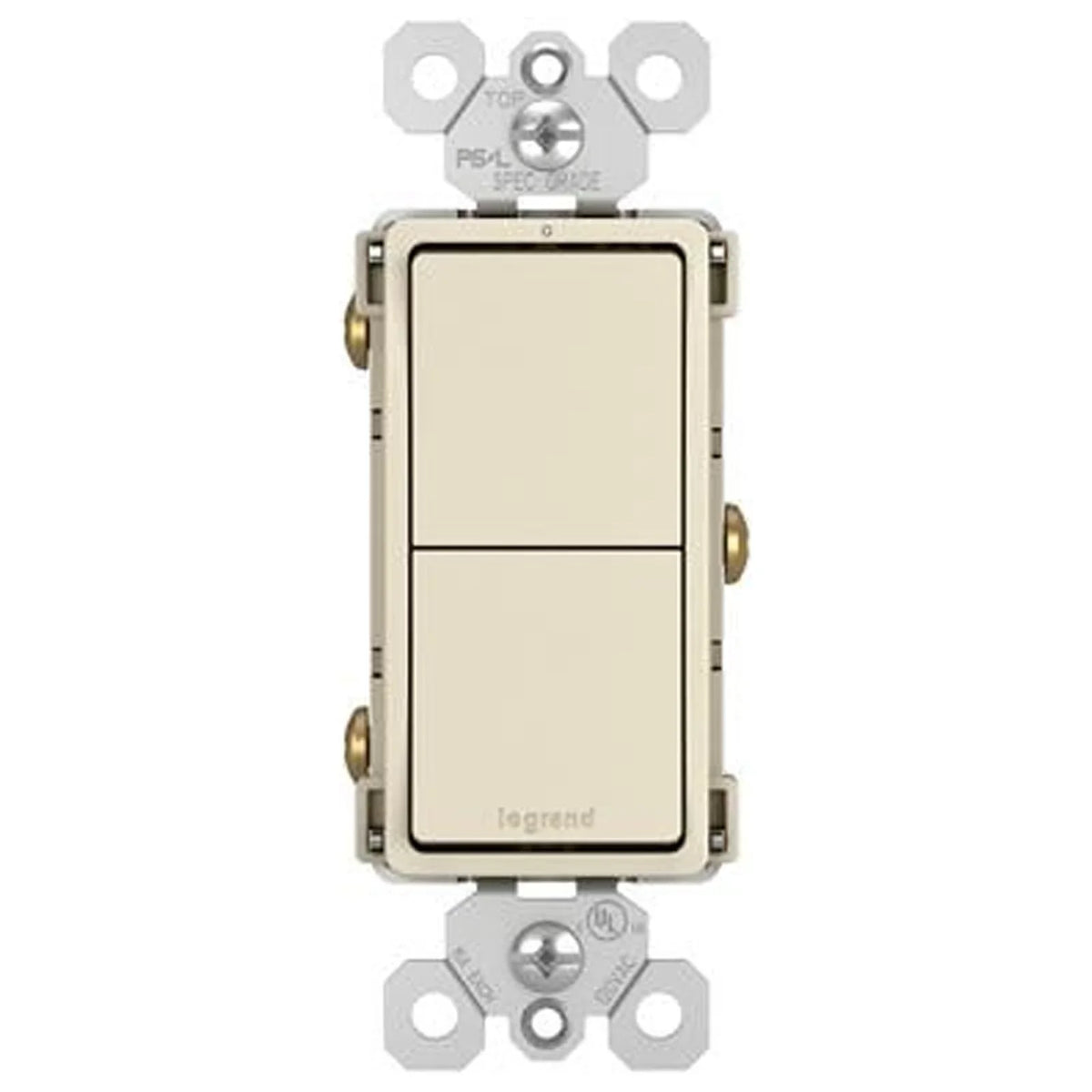 Legrand Seymour Pass Switch, Radiant & 6 - Single-Pole Quantity Almond 2 Light 15A, RCD11LACC6