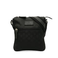 Fabric GG (Good) Pre-Owned Authenticated Nylon Gucci Web Black Crossbody Bag Unisex Crossbody