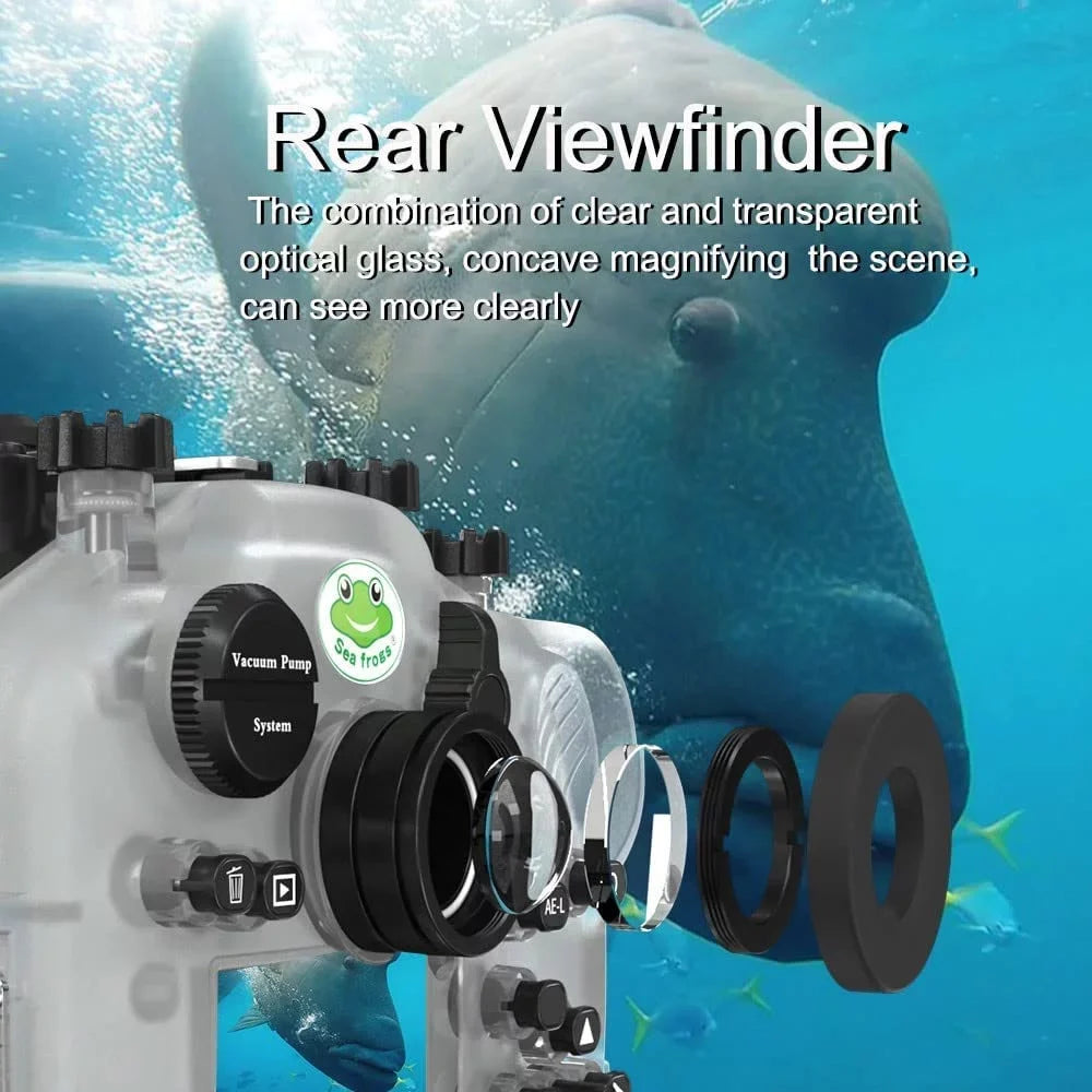 X-T4 for Scuba Seafrogs Flat Camera Port Case Waterproof Fujifilm w/Short Underwater Fuji [40M/130FT] Housing xt4