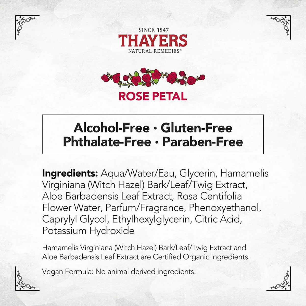 Aloe Thayers Witch fl Vera Rose Pack oz 3 12 Toner, Hazel - Petal,