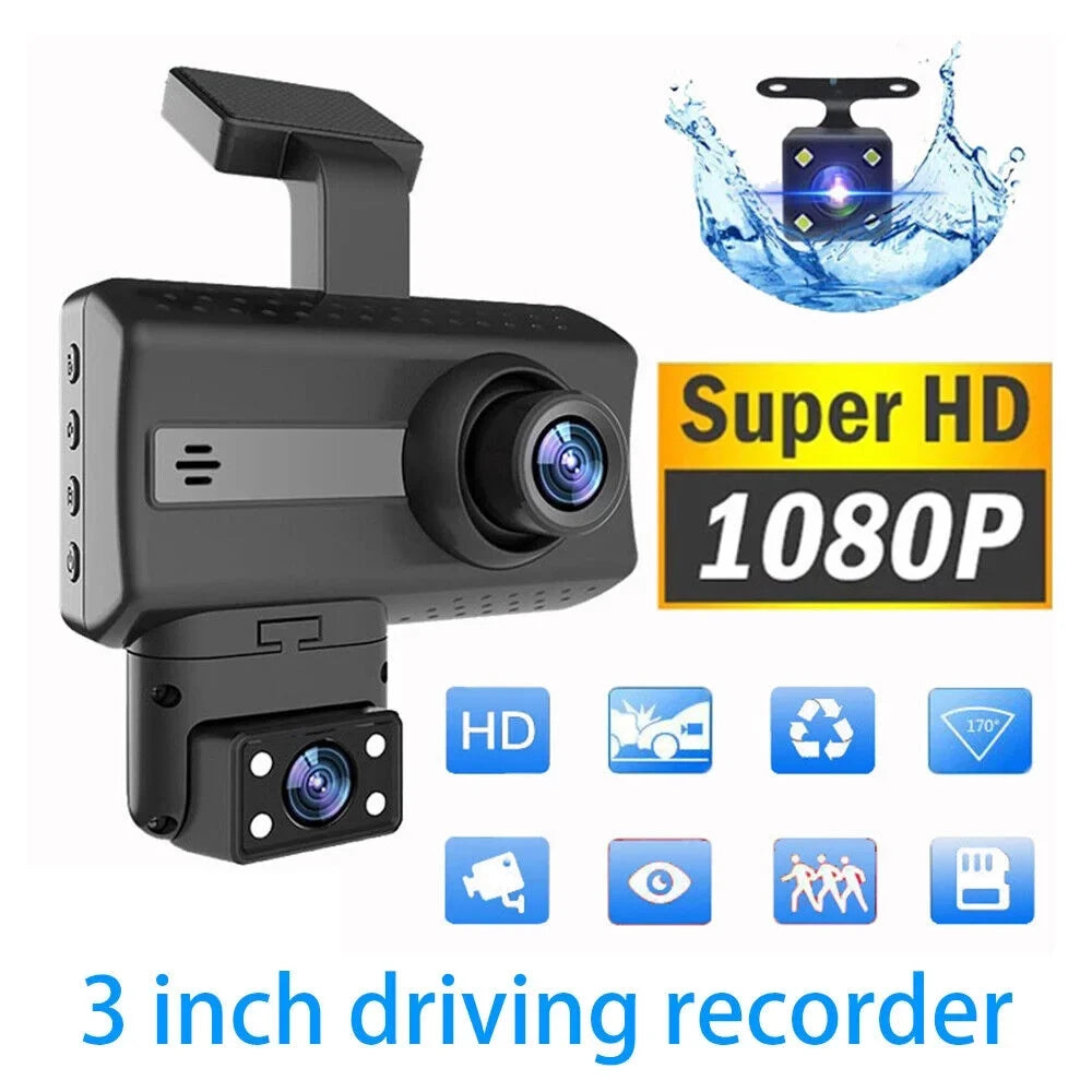 Front Lens Dash Sensor Dual with Rear G and Recorder: Cam Video Car JahyShow Camera, Recording 1080P DVR