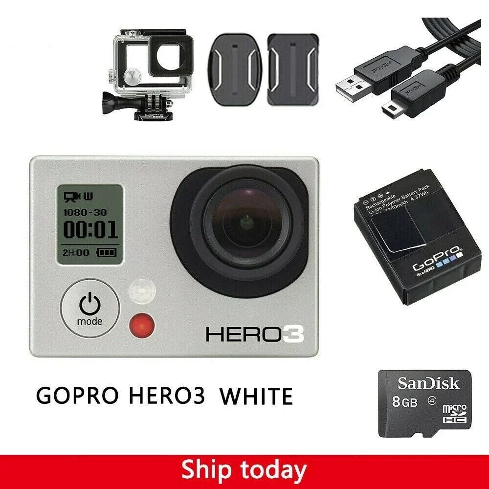 White Action DH Wi-Fi HERO3 GoPro Camera 1080P Waterproof Camcorder Cameras Edition