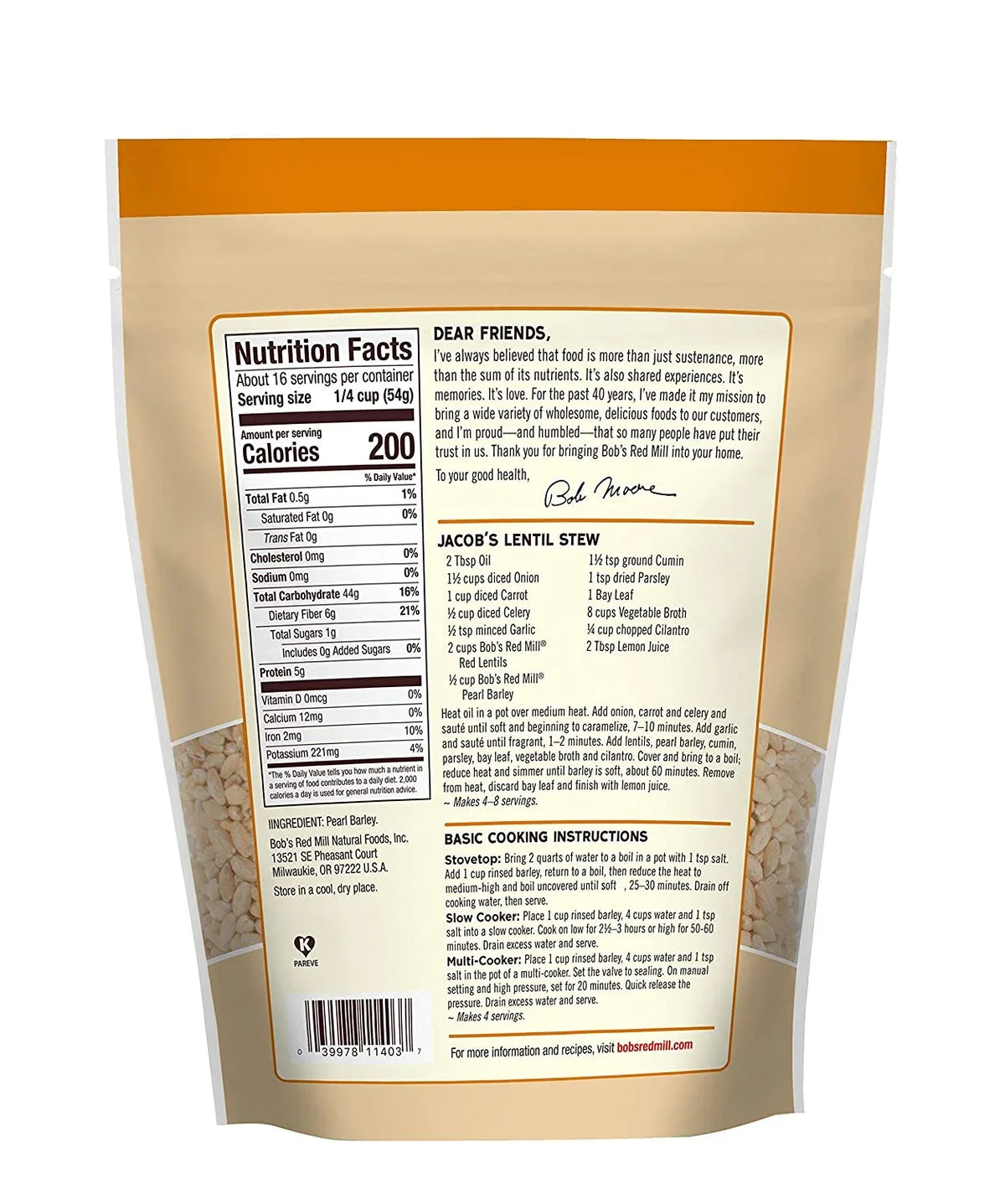(Pack Ounce Red Bobs of Mill Pearl Barley, 30 4)