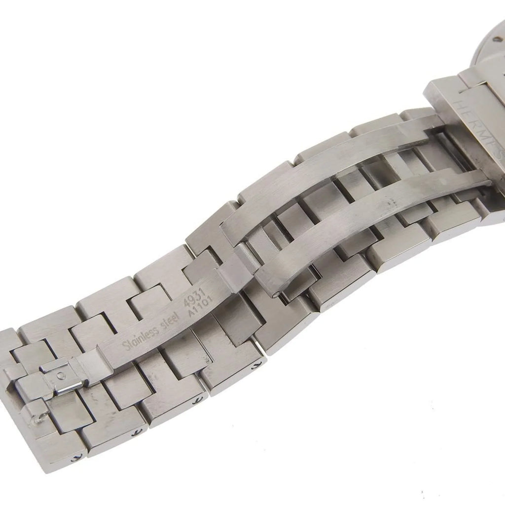 Made (Fair) Quartz Dial White Watch Display Steel NO1.710 Stainless Pre-Owned Men's Nomad Silver Swiss Analog Hermes