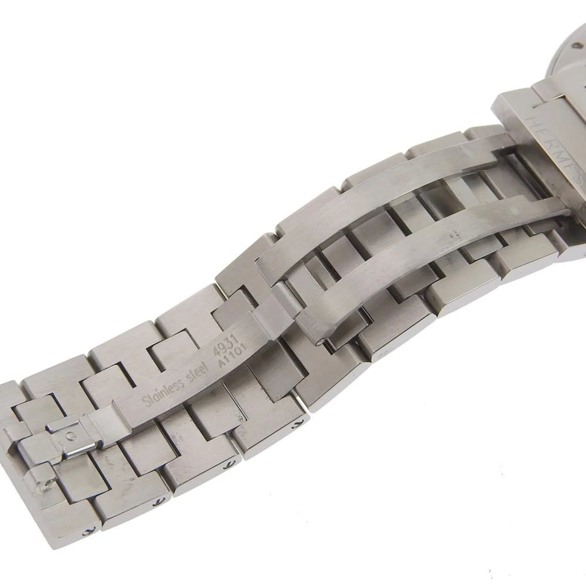 Made (Fair) Quartz Dial White Watch Display Steel NO1.710 Stainless Pre-Owned Men's Nomad Silver Swiss Analog Hermes
