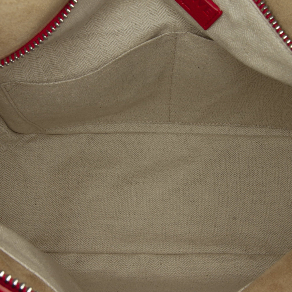 Authenticated (Good) Unisex Red LOEWE Mushroom Small Puzzle Pre-Owned Satchel Edge Leather Calf