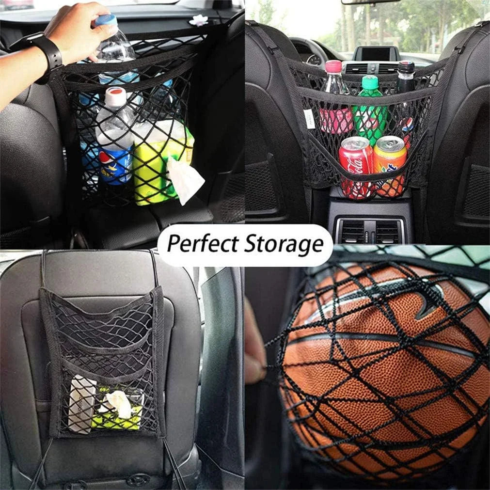 Car Stretchable with SUVs for Auto Barrier Storage Baby and Net DYKESON with Children, Barrier to Mesh Drive Pets Install,Safer 3 Organizer -Easy Safety Universal Layer(M) Pet Bag Dog Cars,